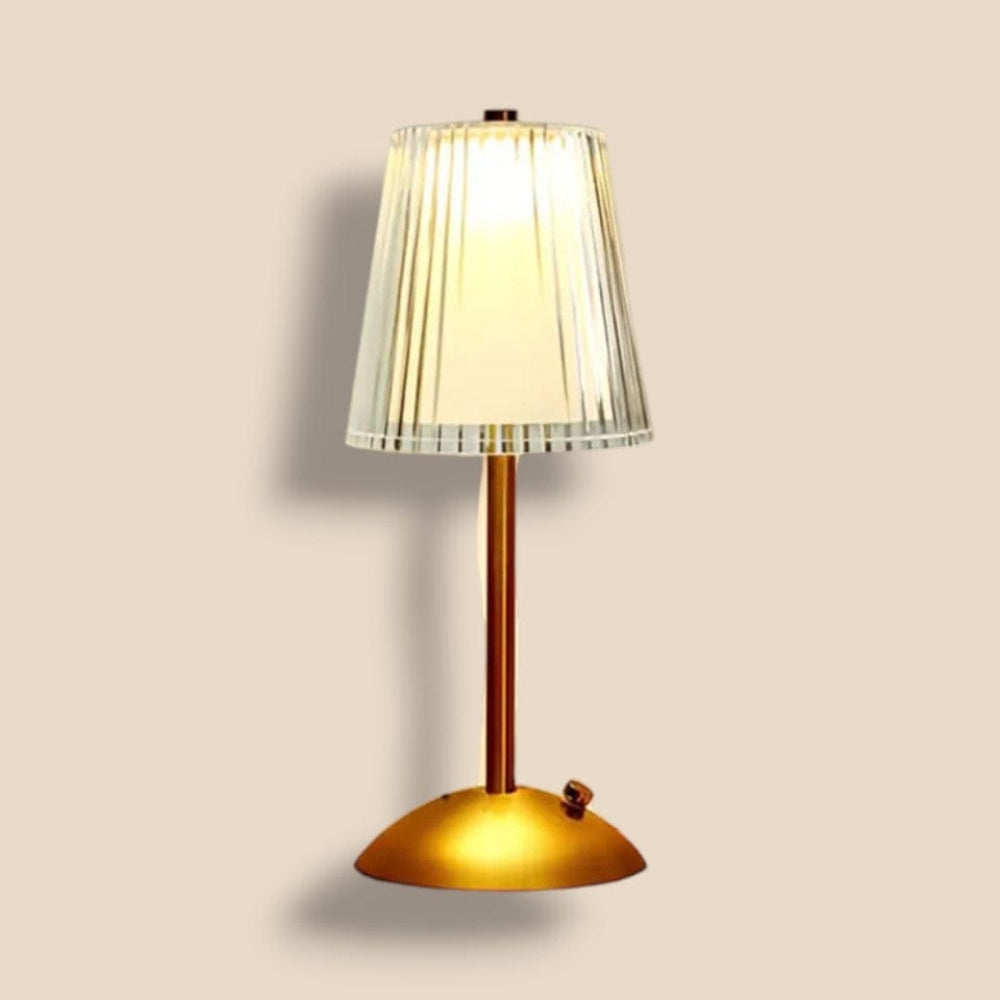 Or Lampe à Poser Avec Abat-Jour Transparent | maisondesluminaires