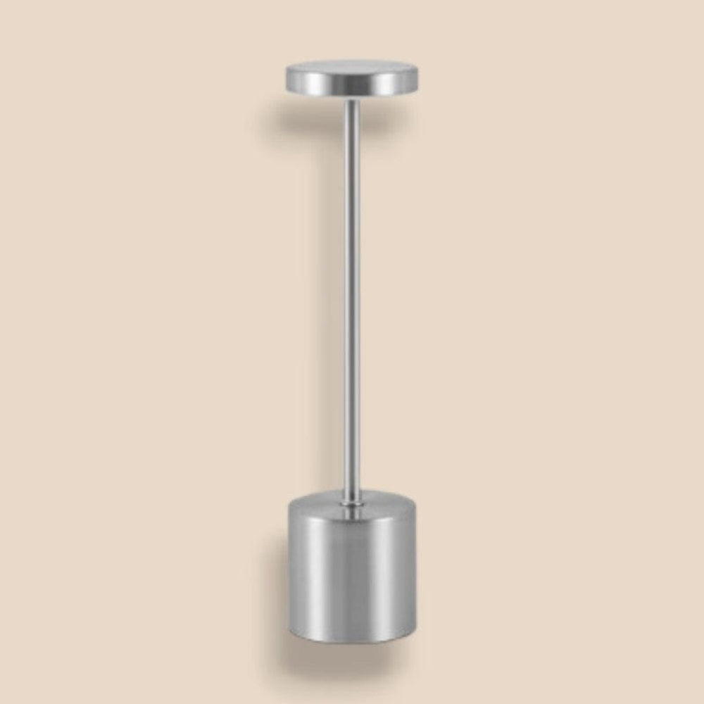 Argent Lampe de Table Rechargeable à Corps Fin | maisondesluminaires