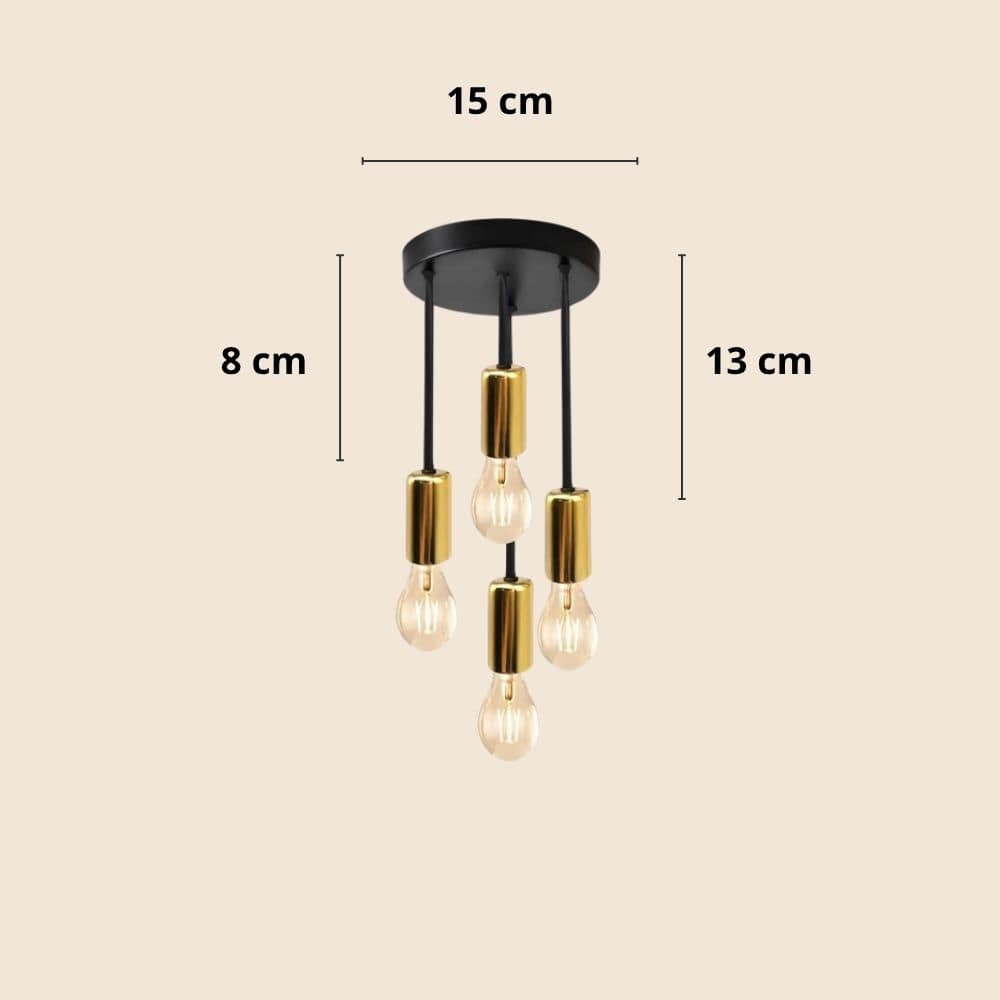 Plafonnier | Le Quattuor (Or et Noir) | maisondesluminaires